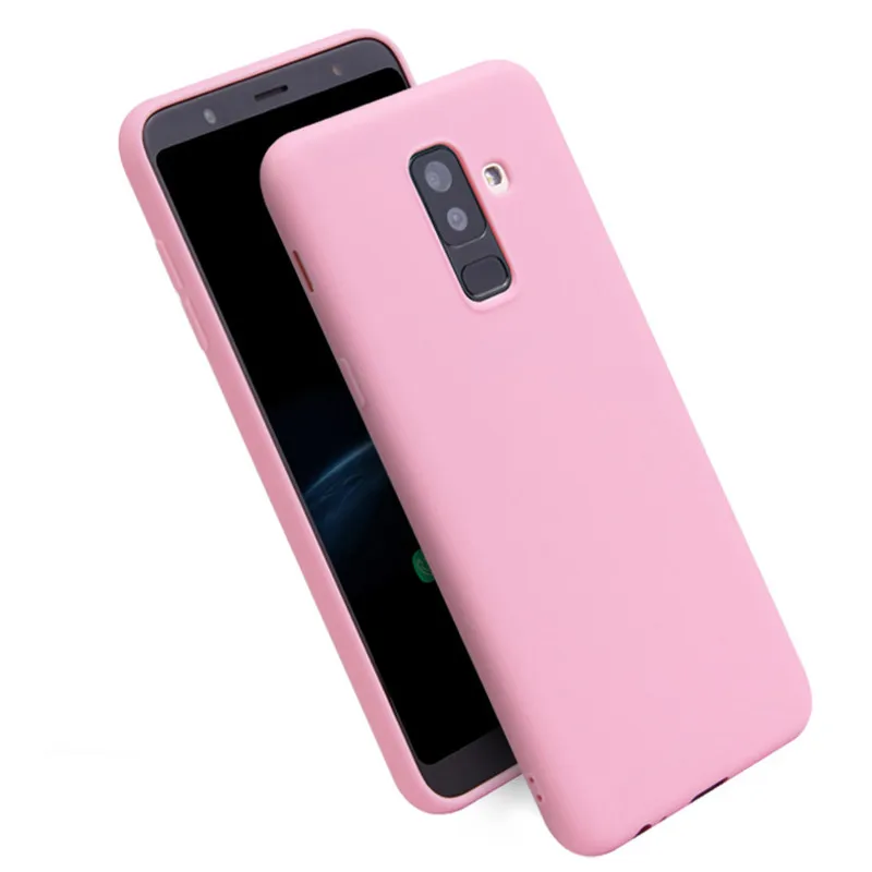 Pink Конфеты Макаруны Цвет чехол для samsung Galaxy A30 A50 A3 A5 A7 J3 J4 J5 J6 J7 плюс A8 A6 A7 S10 плюс мягкая обложка - Цвет: Pink