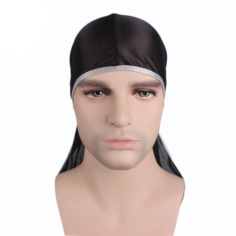 Быстросохнущие Чистые Шелковистые банданы Durags мусульманский тюрбан головной