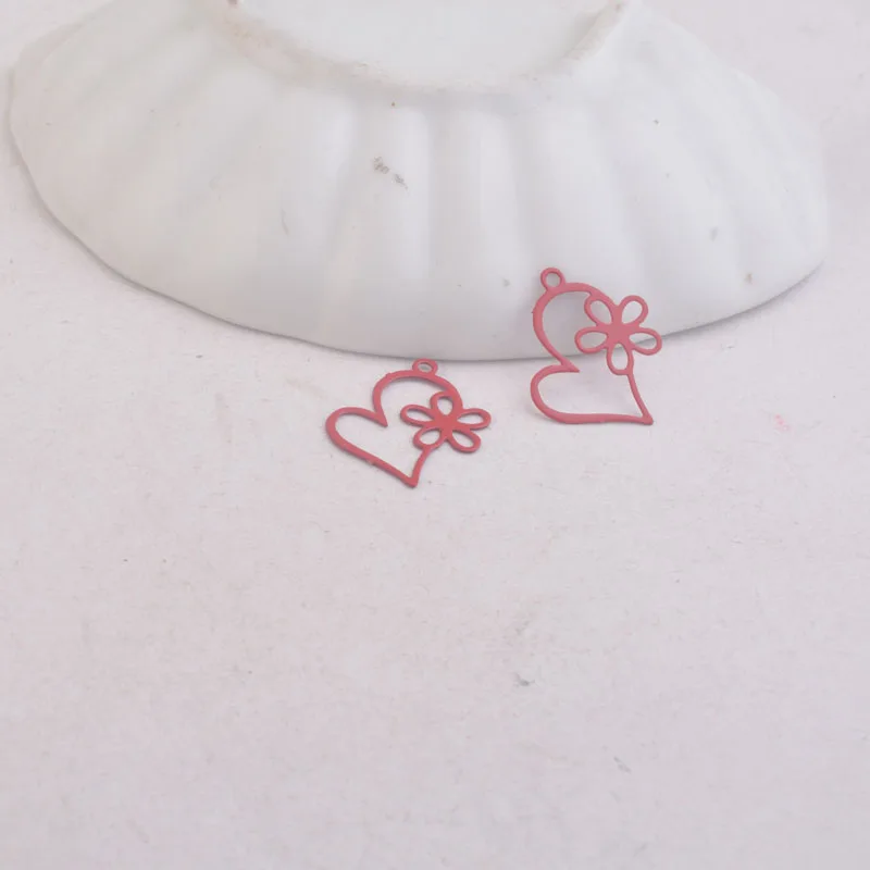 100 шт. AC9285 16*18 мм подвески в форме сердца и звезды маленькие Diy ювелирные