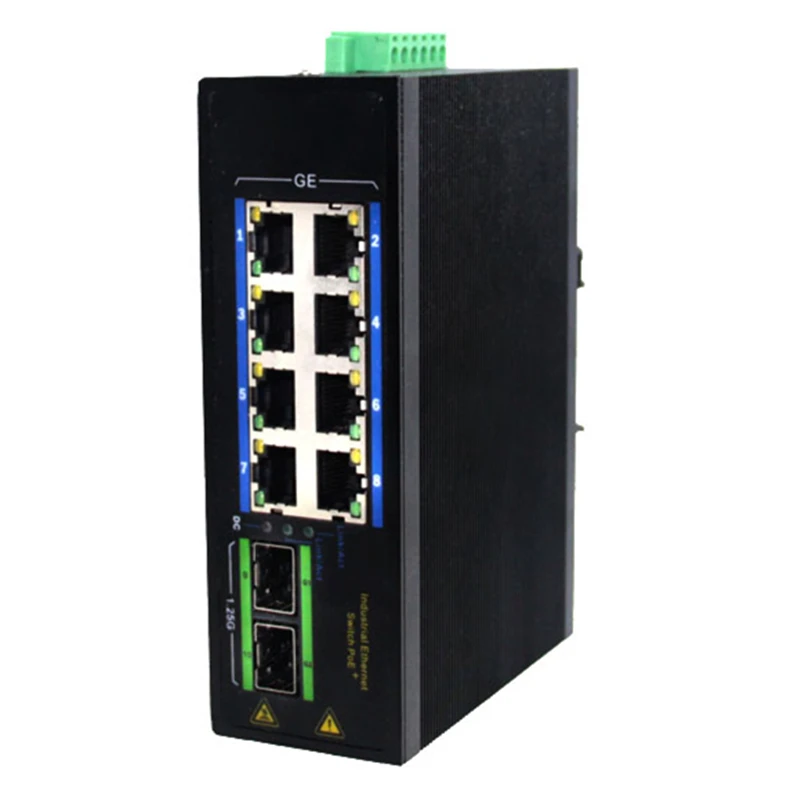 Управляемый волоконно-кольцевой Промышленный Коммутатор Ethernet 8x1 0/100/1000base-t порты