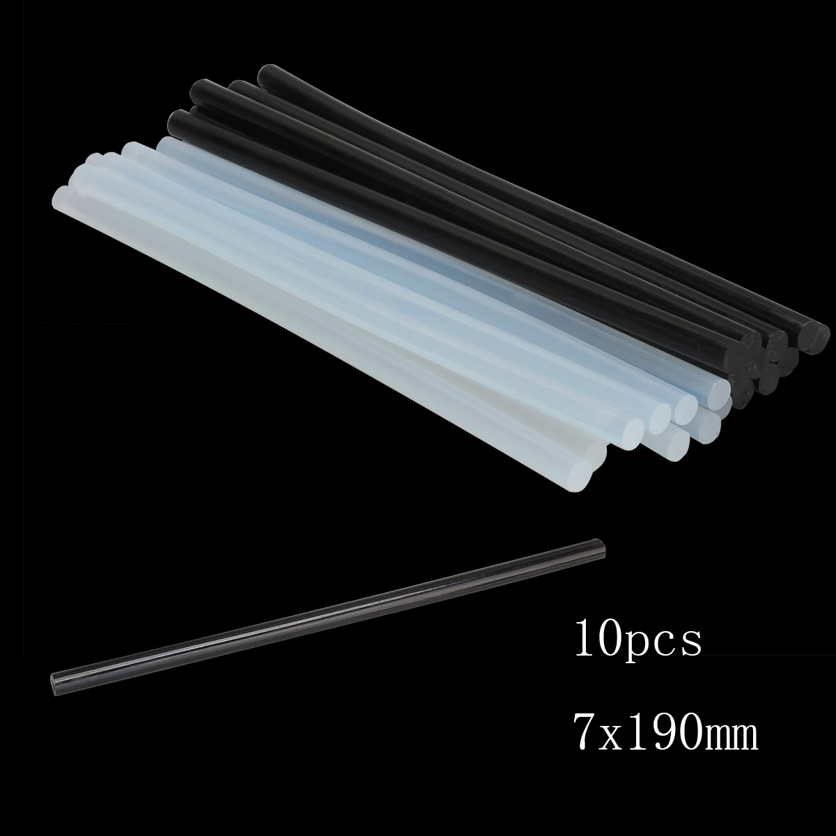 10 шт. 7*190 мм прозрачные/черные клеевые палочки для электрического клеевого