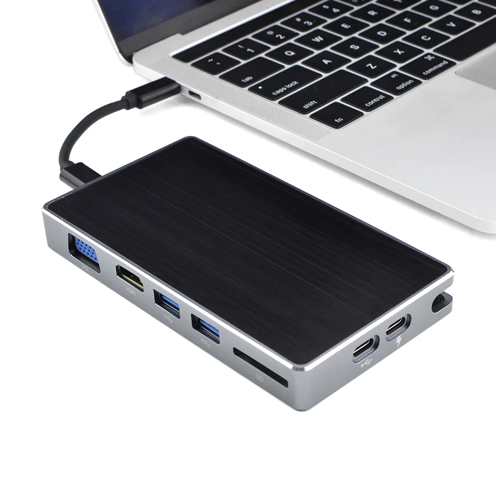 8 All in One Type C HUB USB-C Docking Station to HDMI VGA SD USB 3.0 RJ45 Network Adapter Hub With PD Charging For MacBook | Компьютеры и