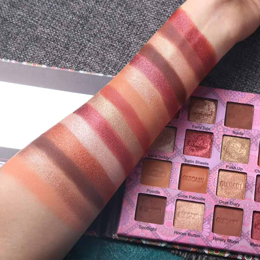 Палитра теней для век Pro Brand палитра с металлическим блеском 16 цветов| |