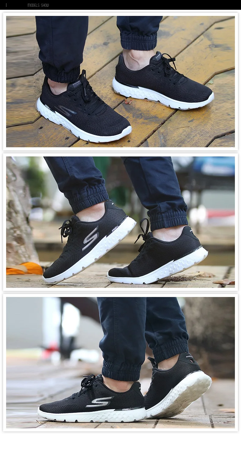 Skechers/мужская повседневная обувь; дышащие кроссовки на платформе; Высококачественная Мужская обувь для взрослых; фирменный роскошный дизайн; 54354-BKW
