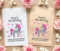 personalized sleepy unicorn first birthday baby shower popcorn candy buffet lolly bags gender reveal bakery cookie goody gift