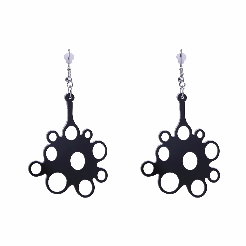 Женские акриловые серьги-подвески черные геометрические серьги в стиле панк с