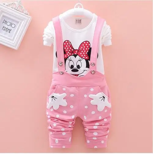 Retail!children clothes suit baby boy and girls spring autumn cartoon Minnie pure cotton long sleeve t-shirt+ pants 2 piece | Детская