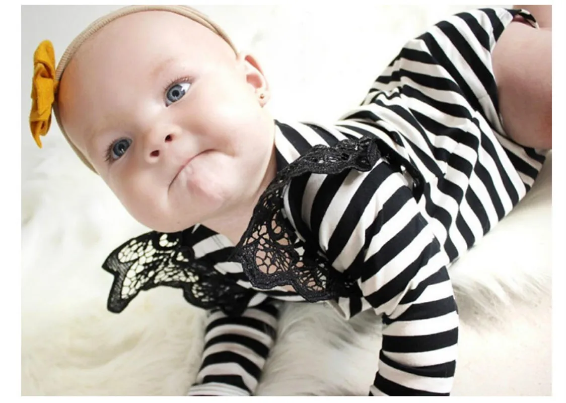 Хлопковое боди с длинным рукавом и крыльями ангела для маленьких девочек одежда