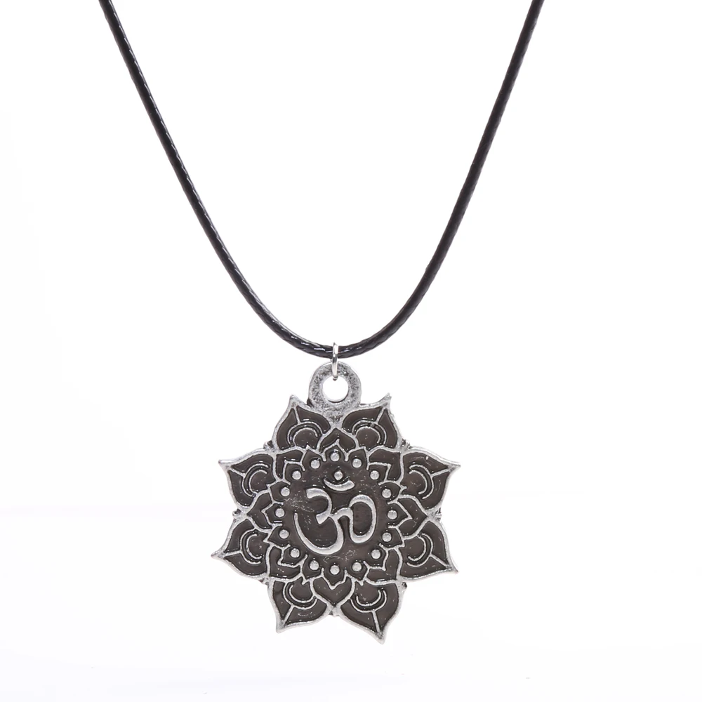 1 шт. Лотос ом ожерелье с кулоном в ретро-стиле Тибет Мандала духовный языческий
