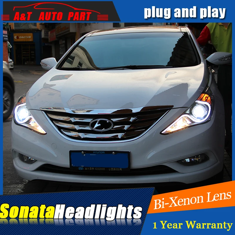 Автомобильный Стайлинг светодиодный фонарь для Hyundai Sonata фары 2011-2014 drl H7 hid Q5 Bi-Xenon