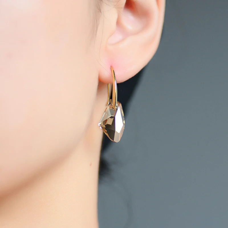 Neoglory желтый Шарм из австрийского кристалла Висячие серьги для женщин Свадебная