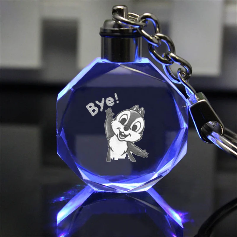 STITCH chipmunk аниме светодиодный брелок с логотипом фигуркой брелок Хрустальная игрушка брелок Светильник Подвесной брелок унисекс Рождественский подарок новинка - Цвет: see chart