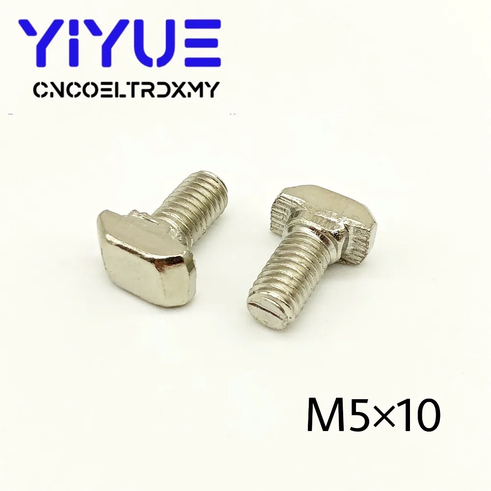 10 шт. болты M5 * 10/M5*12/M5*16 для 40 T-Slot T болт винт квадратные T-head винтовой желоб t-болт 2020