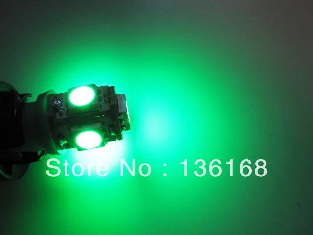 

5050 5-LED Dashboard Side Light Bulbs T10 12V Green