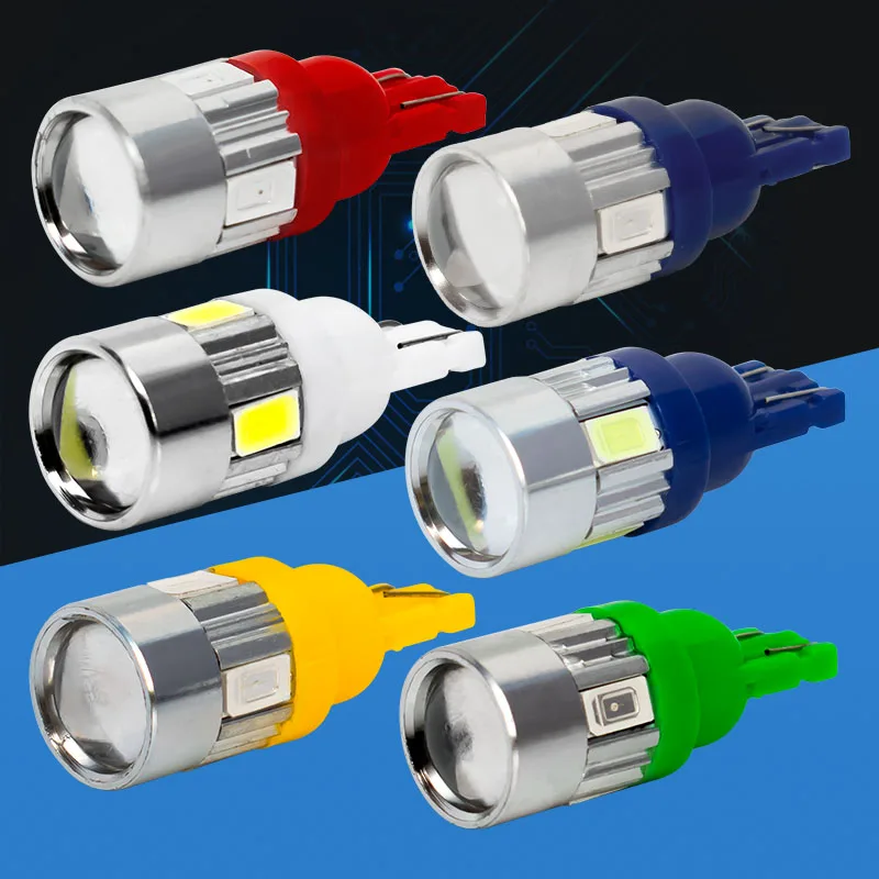 T10 6 SMD 5630 светодиодный объектив проектора авто Клин Чтение купольная лампа WY5W 194 192