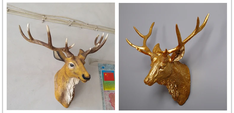 Aqumotic большая голова оленя рога Настенный декор 45 см(17,") Lucky Elk 3-d голова оленя Настенный декор не настоящий держатель