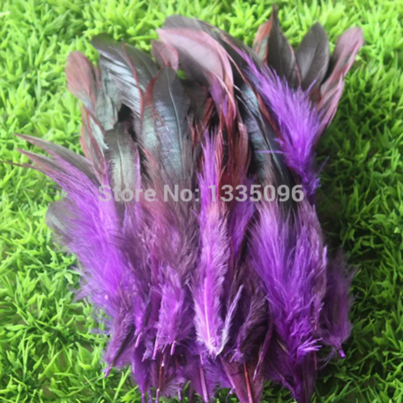 Оптовая продажа натуральный фиолетовый петушиный пух от 15 до 20 см 6 8 дюймов