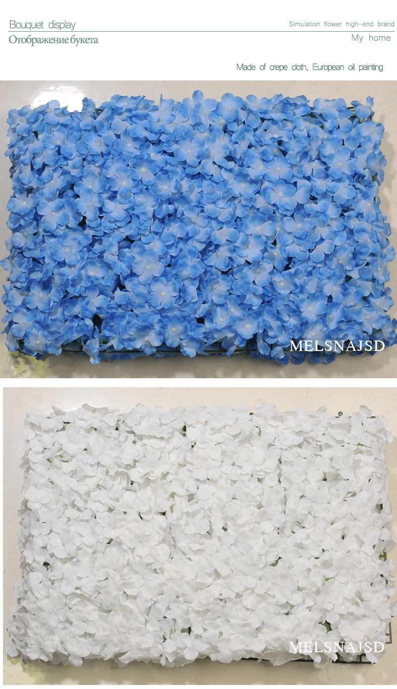 MELSNAJSD 1 шт. 60X40 см шелковые цветки гортензии искусственный цветок для украшения цветок стены романтический свадебный фон Декор