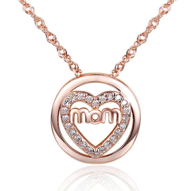 

Necklace Women 925 Sterling Silver Heart mom Letters Pendants & Necklaces Women Sterling-Silver-Jewelry Mothers Gifts