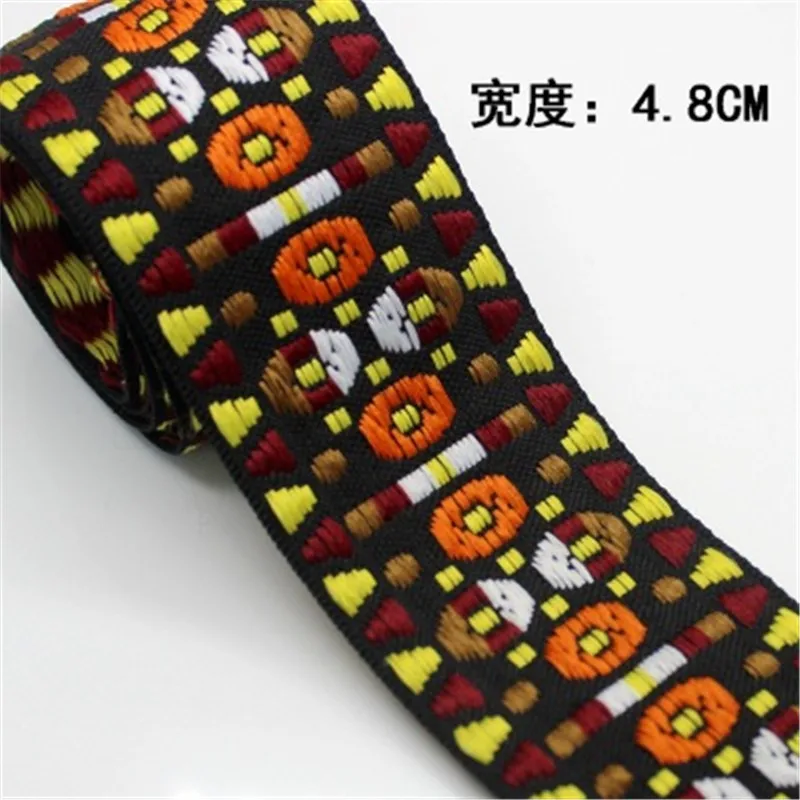 10yards *4.8cm Exquisite Ethnic Style Embroidery Jacquard Ribbon Minority Clothing Accessories Curtains Decoration | Дом и сад