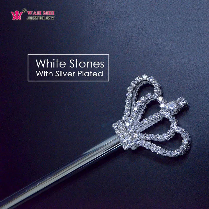 

Scepter Wands Rhinestone Crystal Crown Double Side Fashion Jewelry Play Accessories Props Pageant Contest Crown Things Mk023