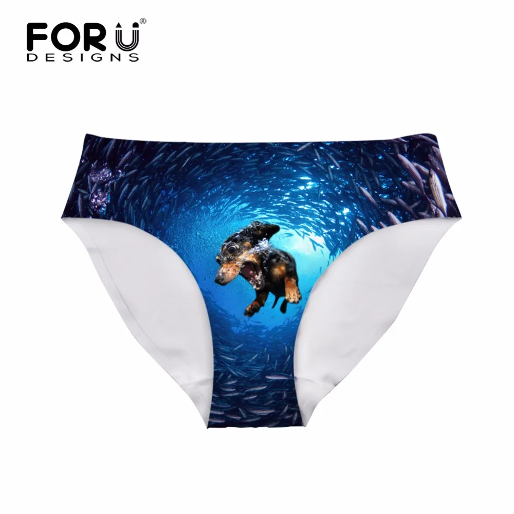 FORUDESIGNS новинка сексуальное женское нижнее белье с 3D принтом собаки в морском дне