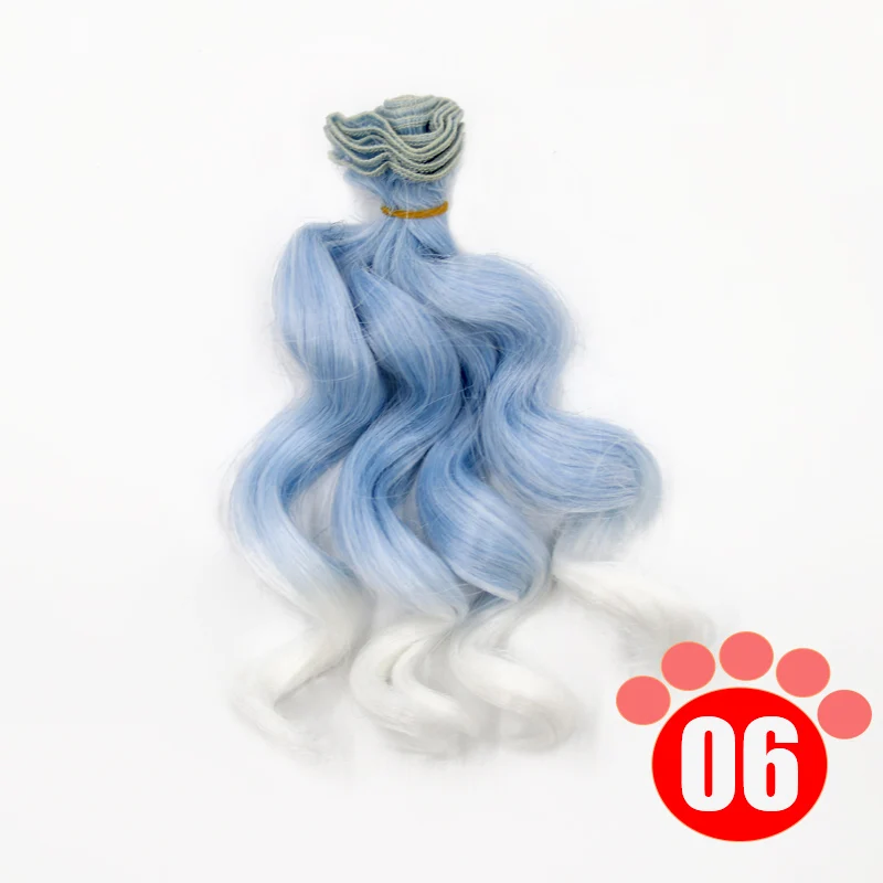 colour 06 Msiredoll bjd парик аксессуары 1 шт. 15*100 см волосы куклы для 1/3 1/4 1/6 1/12 вьющиеся кукольные волосы bjd парик diy - Цвет: colour 06