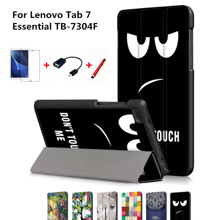 Высококачественный Магнитный чехол из искусственной кожи для lenovo Tab 7 эфирные TB-7304F 7304I 7304X2017 релиз смарт-чехол-подставка+ протектор экрана+ ручка
