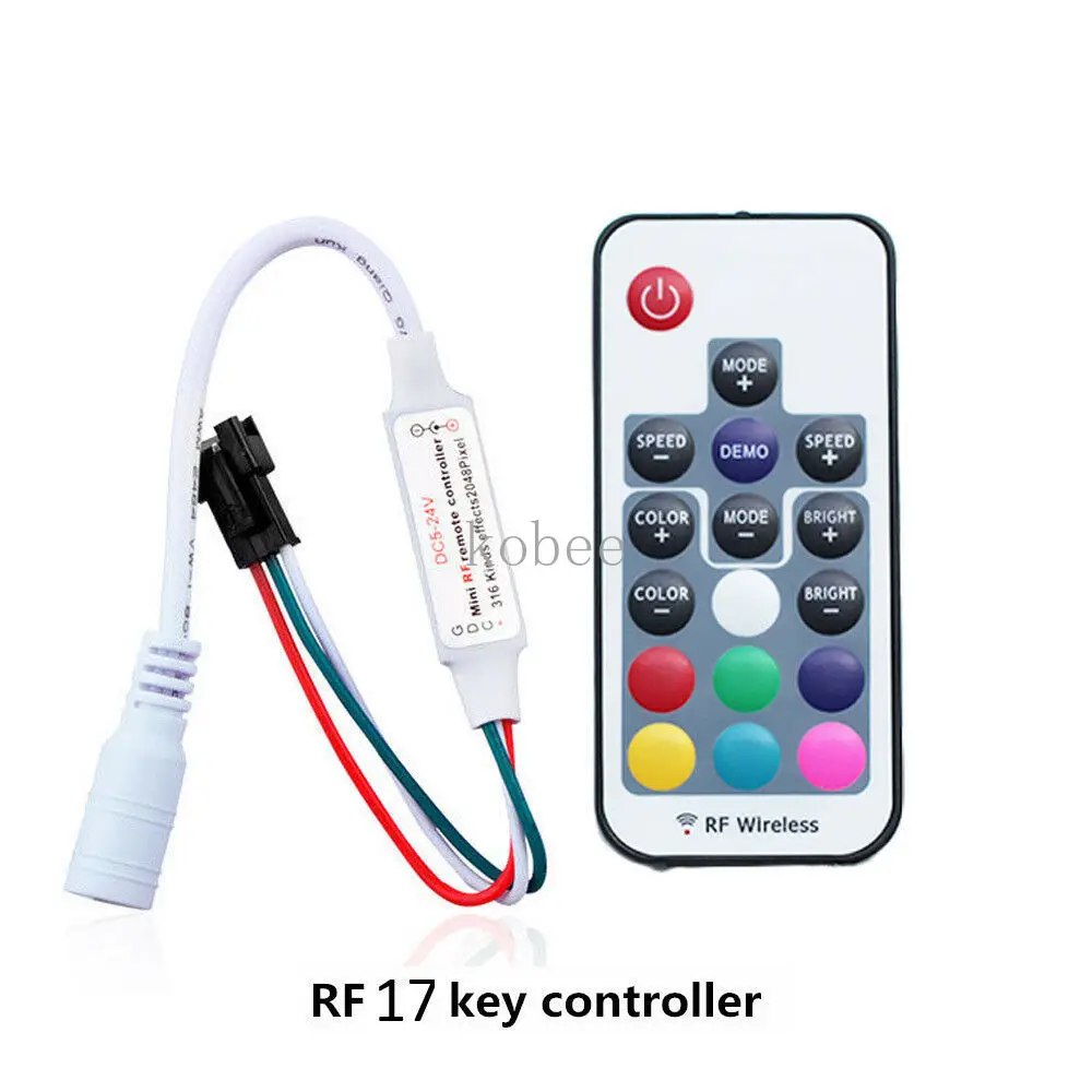 mini 3key RF 14key 21key little led pixel strip light controller for WS2811 SK6812 WS2812B 6803 1903 with remote | Лампы и освещение