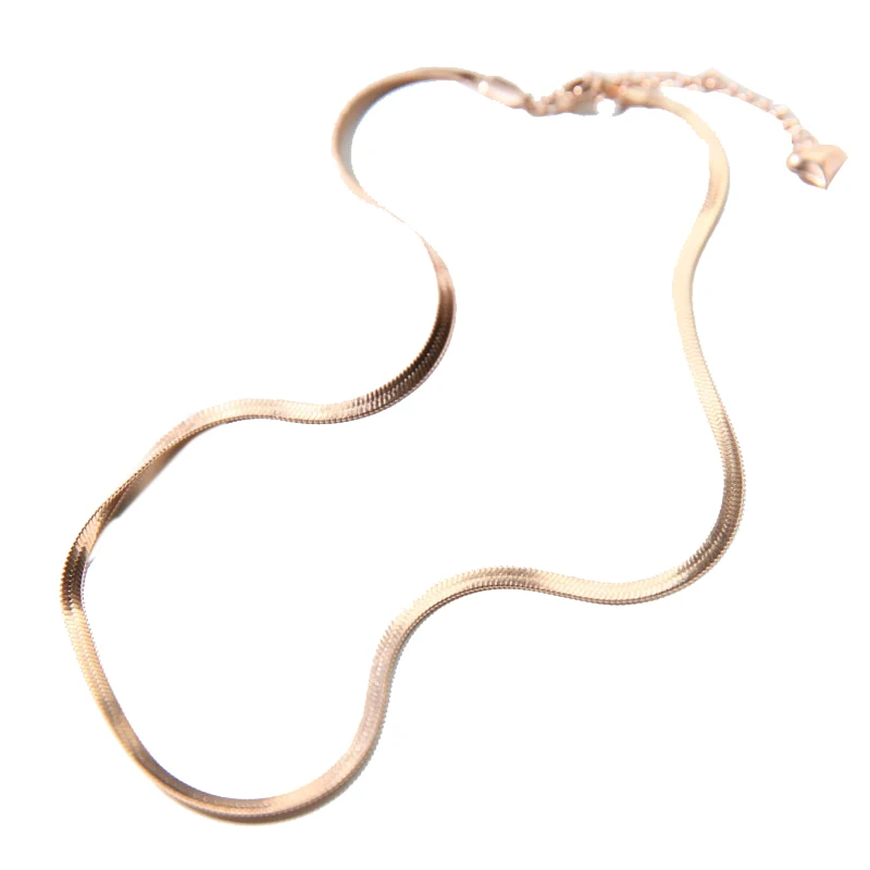 Новинка 2021 модный ножной браслет YUN RUO из розового золота со змеиным плетением