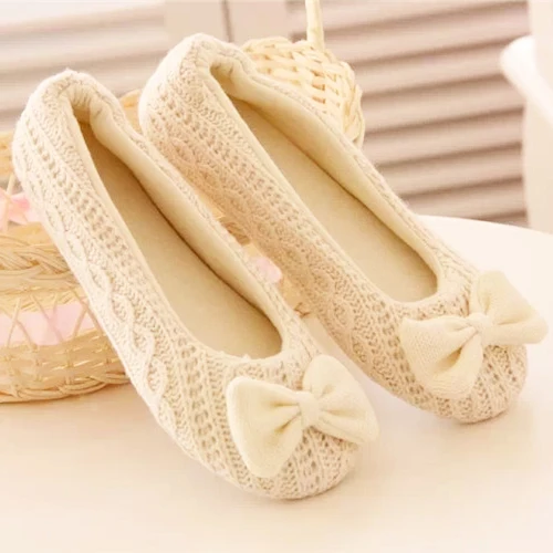 Millffy/милые Модные балетки Тапочки на плоской подошве Вязаные тканевые тапочки