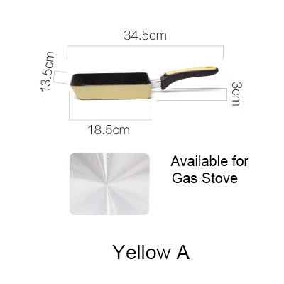 Yellow A 13,5x18,5 см Сковорода из нержавеющей стали с антипригарным покрытием алюминиевая кухонная посуда из сплава Блинный яичный горшок глубокая газовая Индукционная Плита Гриль Новинка - Цвет: Yellow A