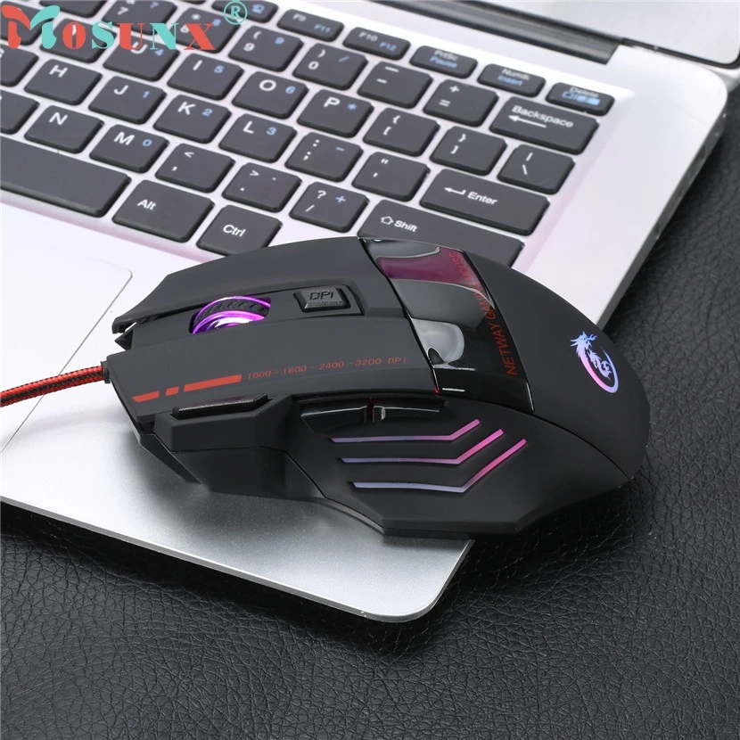 Mosunx популярная оптическая USB Проводная профессиональная игровая мышь 3200 DPI 7D