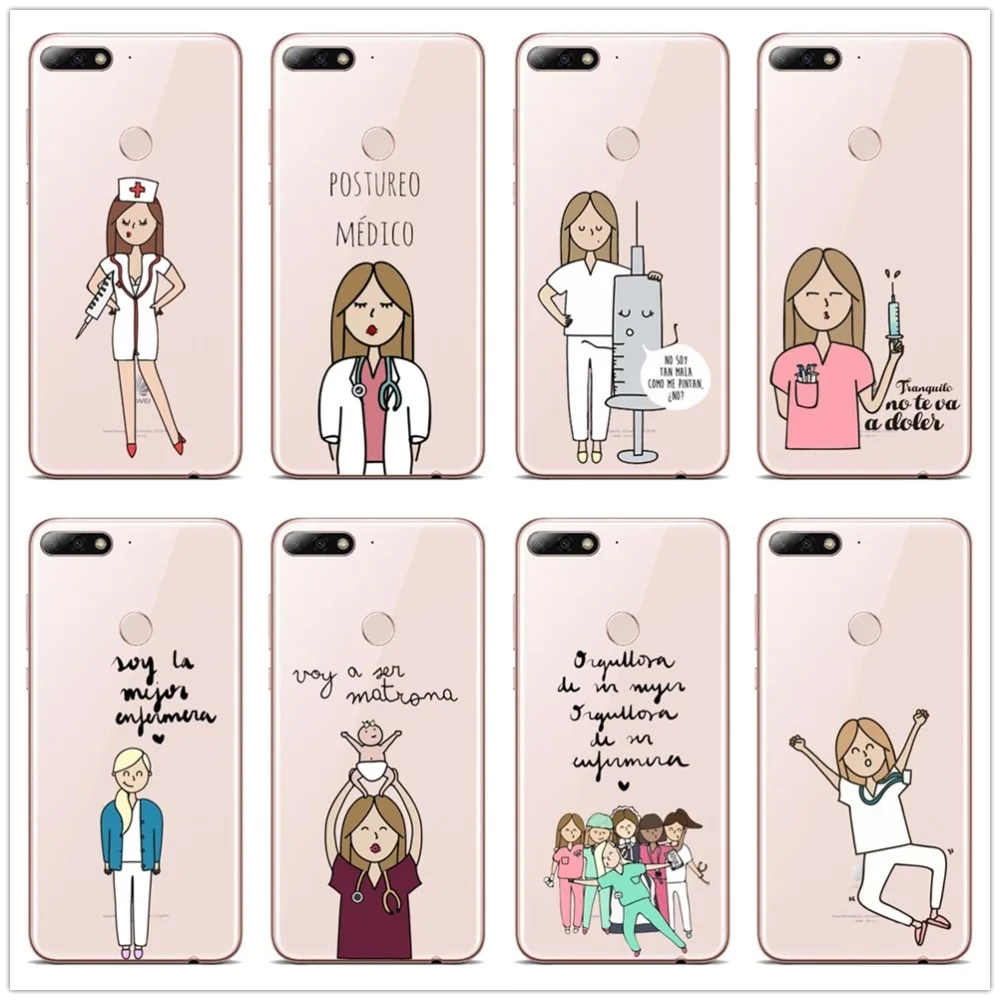 Фото Модный испанский чехол для телефона с изображением доктора и медсестры из