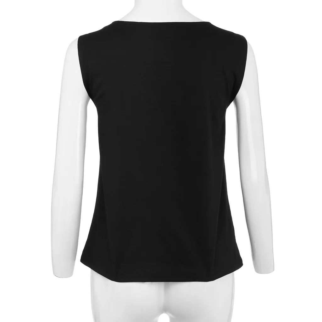 Feitong, майка, женская, летняя, повседневная, camisoles, женская, с круглым вырезом, с рисунком кота, без рукавов, жилет, топы, топы, mujer verano fie#3