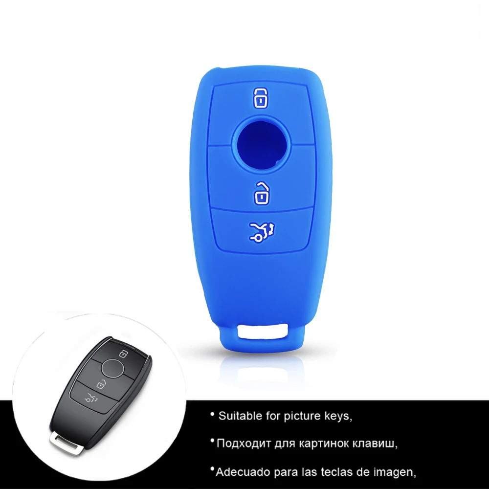 KEYYOU 3 кнопочный чехол для ключей Fob Силиконовый Mercedes Benz AMG 2017 E класс W213 силиконовый