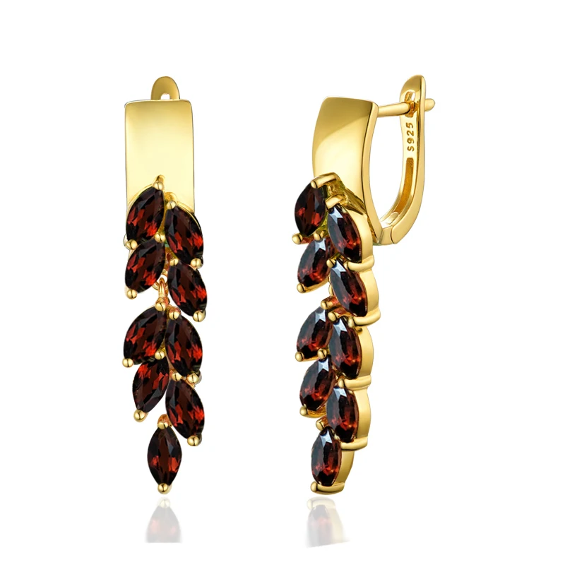 Garnet TBJ, застежка, гранат, серьги, натуральный драгоценный камень, серебро 925 пробы, хорошее ювелирное изделие, элегантный дизайн для женщин, хорошие подарки - Цвет камня: Garnet