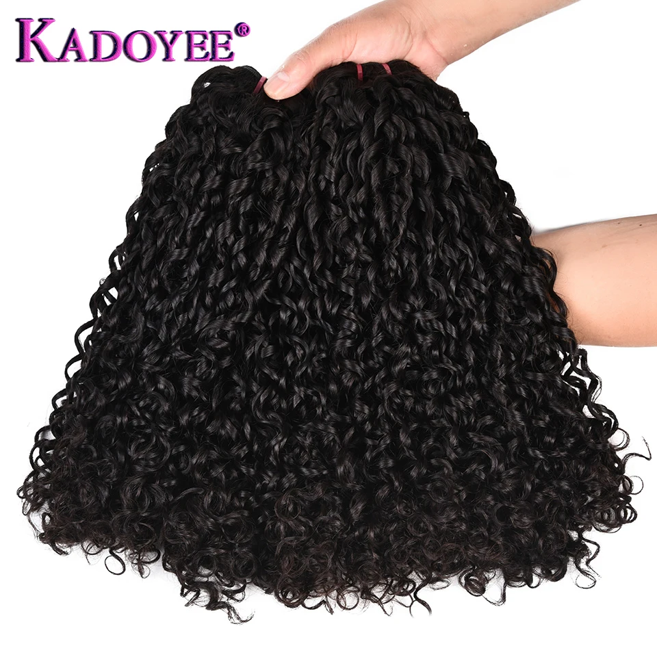 Двойные нарисованные волосы Funmi плетение 3+ 1 пряди с 13x4Lace фронтальное закрытие Pissy Curl Pixie Flexi вьющиеся человеческие волосы Remy для наращивания