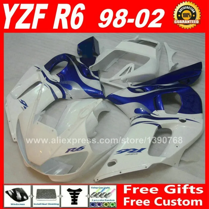 Обтекатели с красным пламенем подходят для YAMAHA YZF R6 1998 1999 2000 2002 новые комплекты