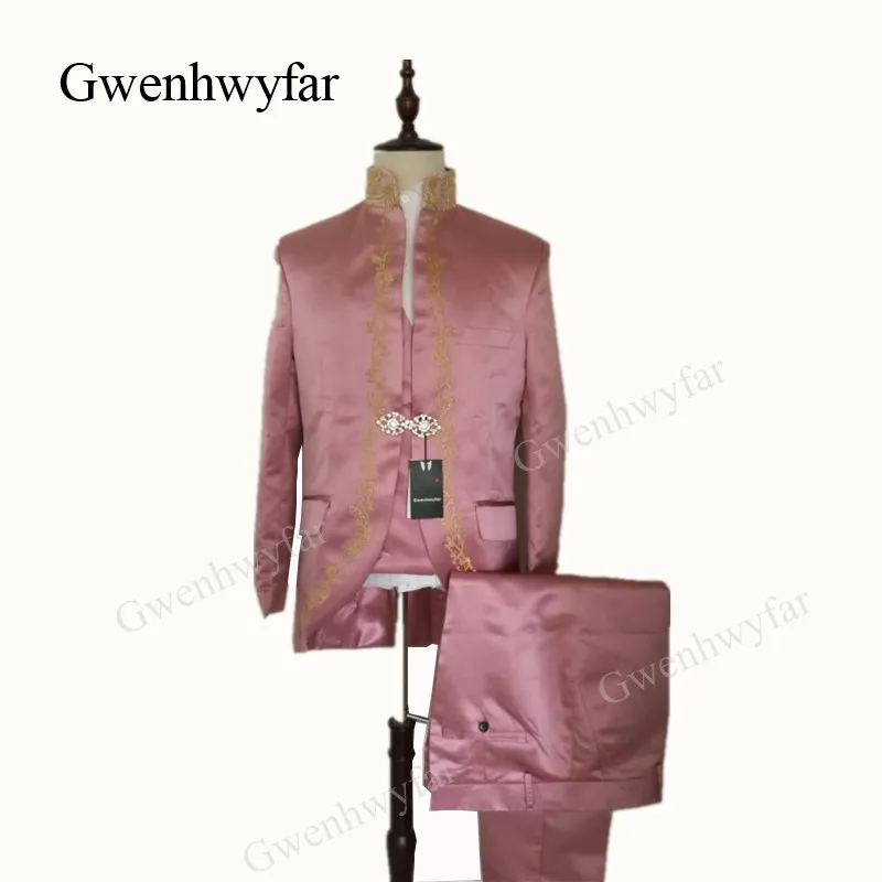 Gwenhwyfar 2018 новый мужской классический костюм из трех предметов с вышивкой