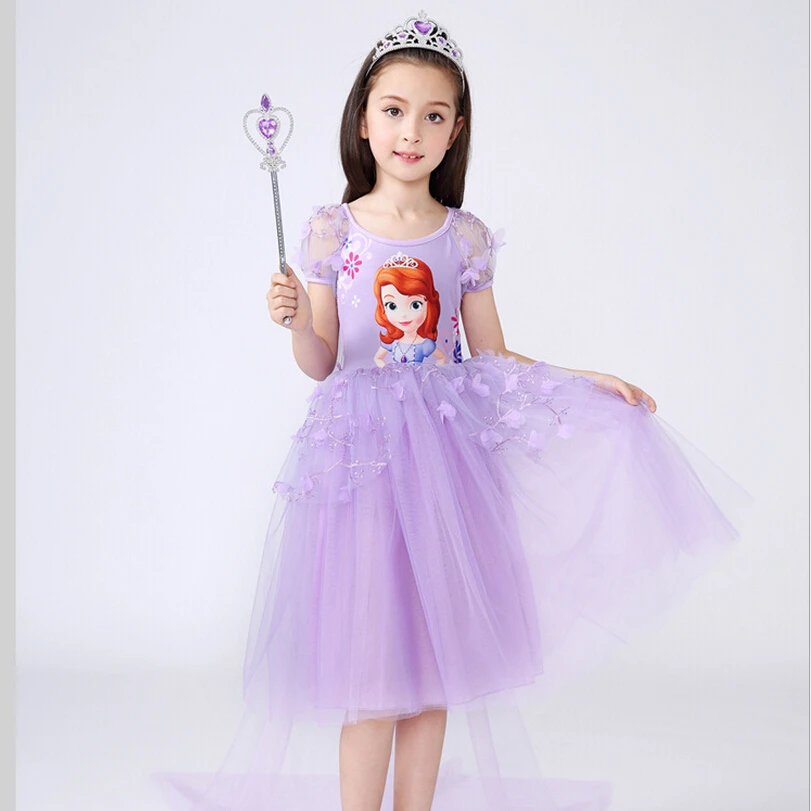 3-10y Elsa dress Halloween Birthday Fancy Kids Dress and cape children clothing Sofia Princess Baby Girls Costume Party Dresses | Детская