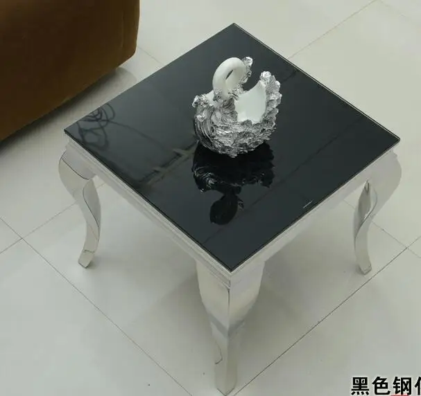 Мрамор. Маленький чайный столик из нержавеющей стали журнальный столик|coffee