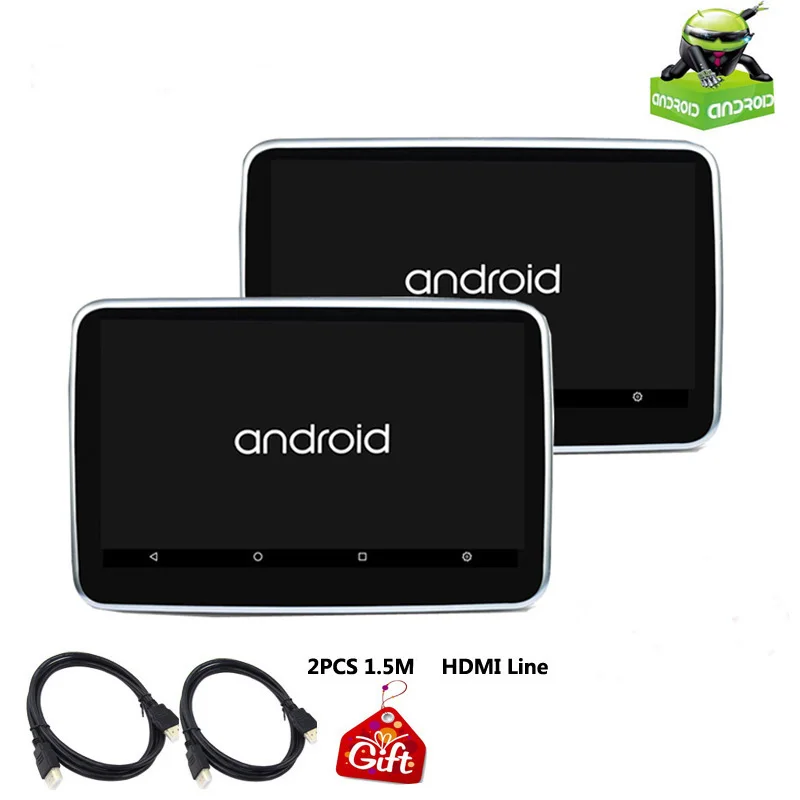 2 monitor only Cemicen 10,1 дюймов Android 6,0 Автомобильный подголовник dvd-плеер HD 1080P видео Автомобильный Монитор сенсорный экран с wifi/HDMI/USB/SD/FM/Bluetooth - Цвет: 2 monitor only