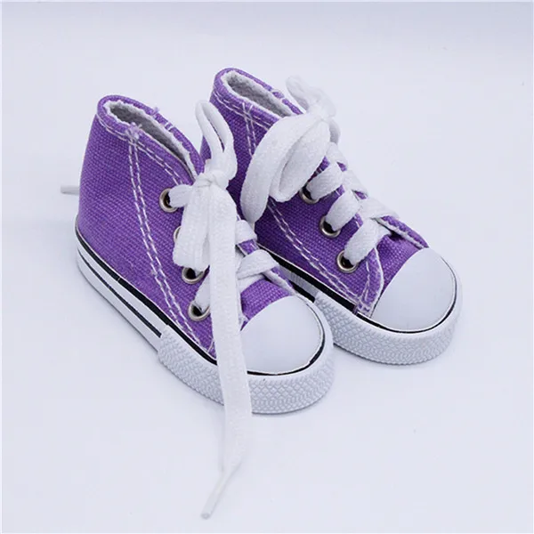 Purple Color 7,5 см парусиновая обувь для куклы крутая мода мини обувь для куклы для кукла, сделанная вручную аксессуары для детской куклы кроссовки - Цвет: Purple Color