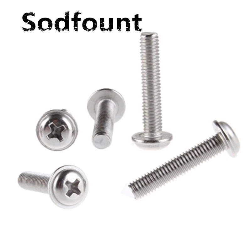 

Винт с поперечной головкой из нержавеющей стали M4 M5 PWM 50 шт./лот 304, дисковая головка с прокладкой, аппарат для прокладки зубов, электронный ви...