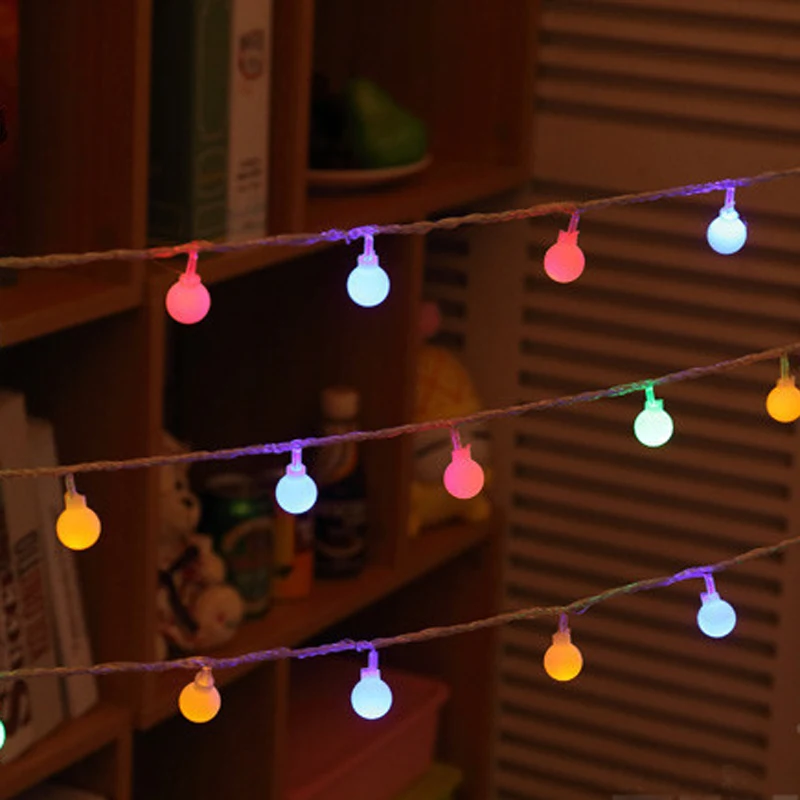 

220V 10M 100 LED Crystal Balls Outdoor Waterproof String Lights Home Decoration Fiestas Lamp,Garland lighting Wedding Luminarias