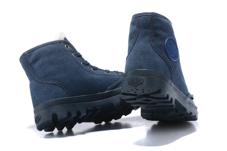 Palladium Pampa плюшевая теплая Повседневная парусиновая обувь ковбойские зимние Туфли без каблуков Для мужчин Военная Униформа армия тактический Ботильоны Zapatos de Hombre