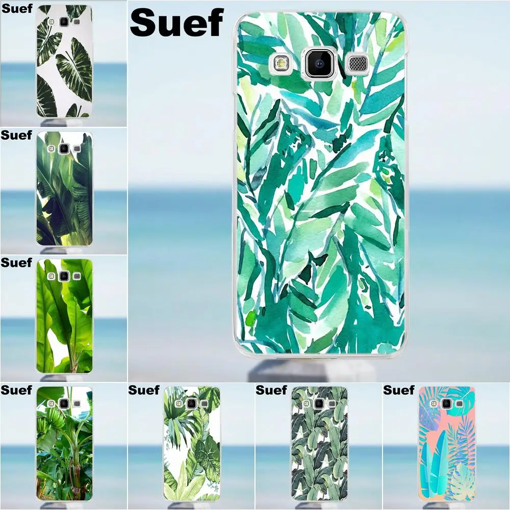 Suef мягкий прозрачный чехол с банановыми листьями для Galaxy Alpha Core Prime Note 2 3 4 5 S3 S4 S5 S6 S7