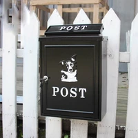 loyal retro mailbox rainproof handcraft large box rural creative letter mail postbox villa outdoor decor poppy flower with lock