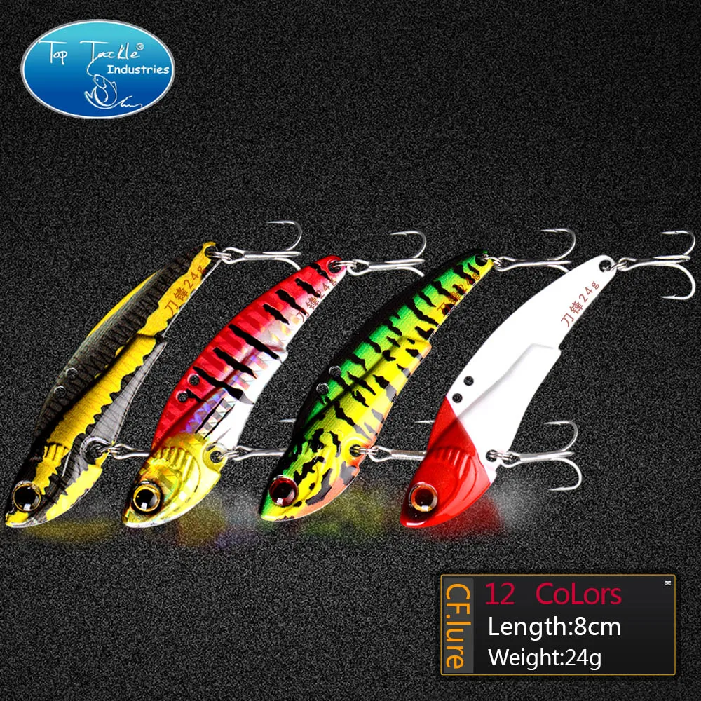 Жесткая приманка с пресноводным металлическим лезвием Тонущая Вибрирующая 80 мм